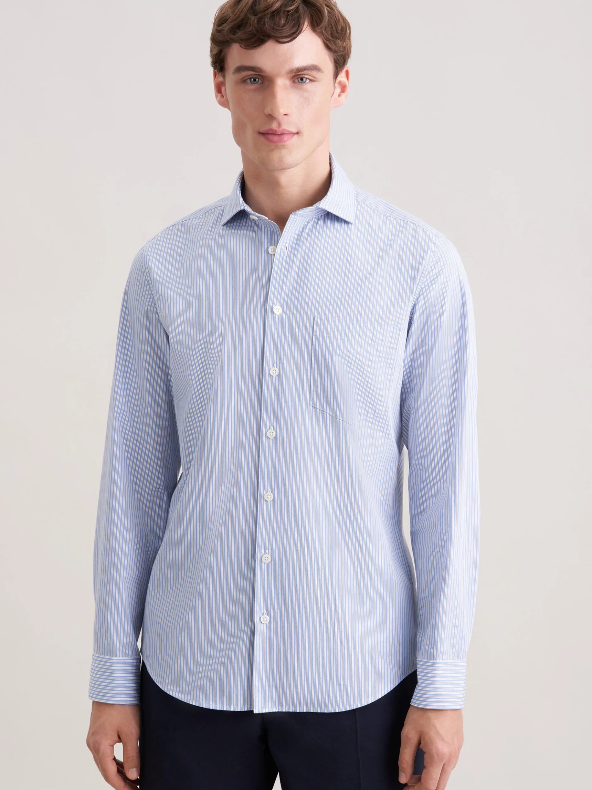Seidensticker Herren Casual Hemd - Slim Fit in hellblau