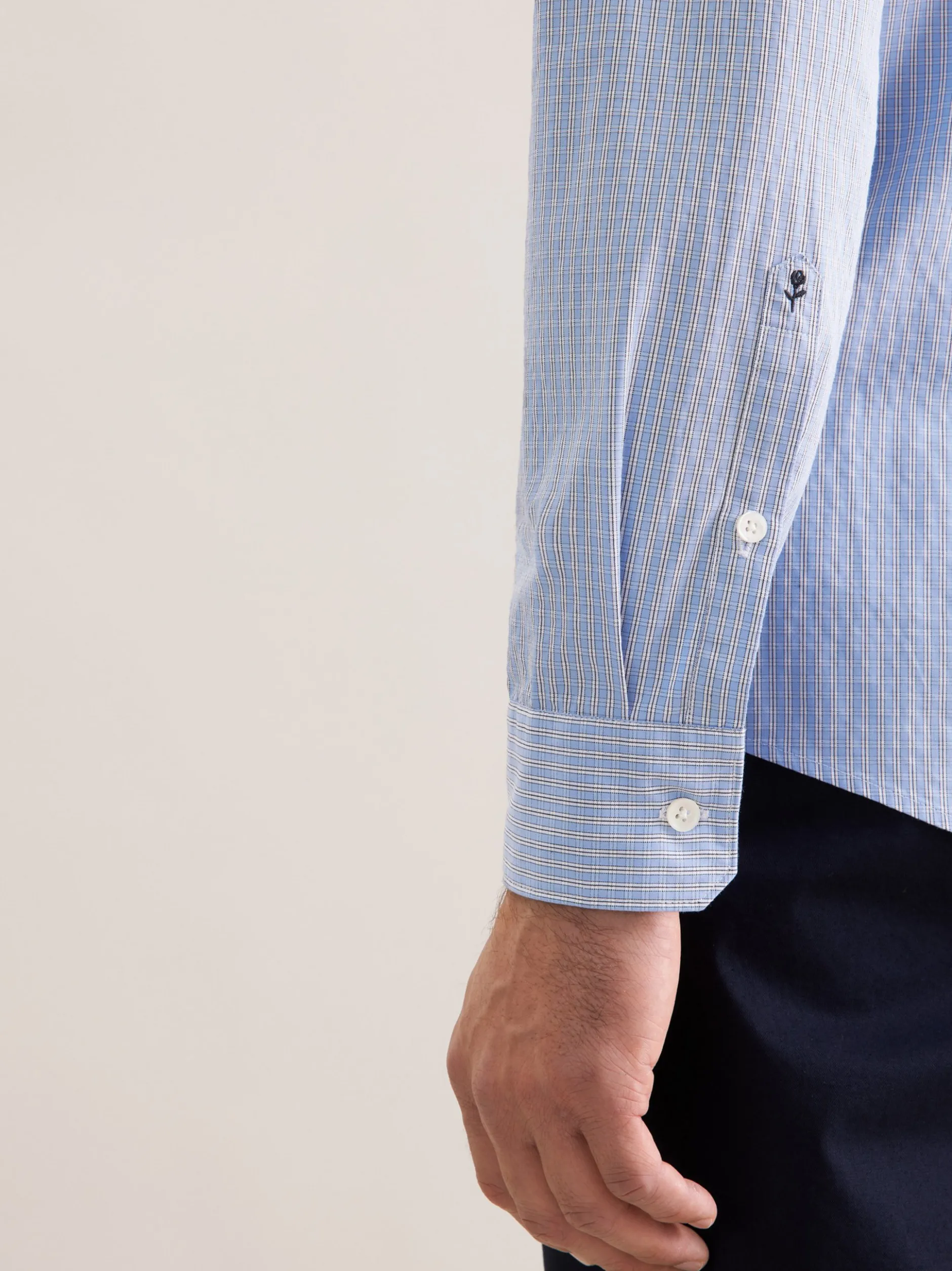Seidensticker Herren Casual Hemd - Slim Fit in hellblau