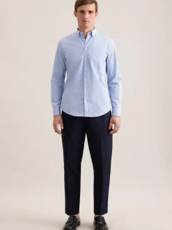 Seidensticker Herren Casual Hemd - Slim Fit in hellblau