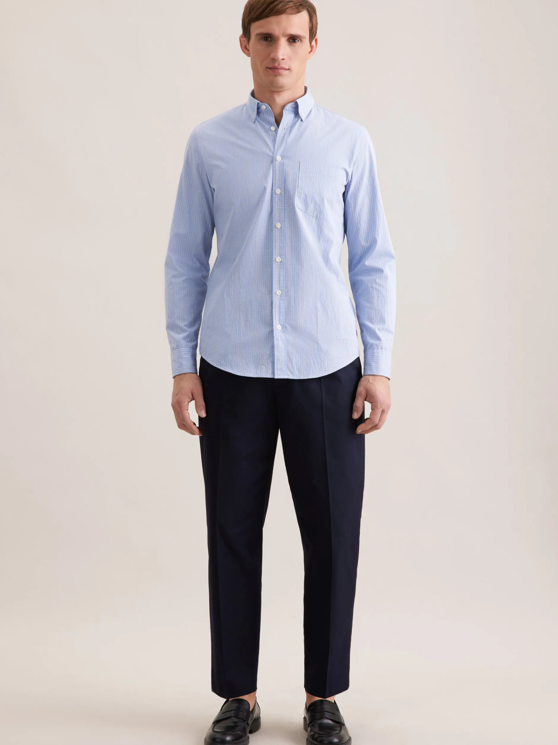 Seidensticker Herren Casual Hemd - Slim Fit in hellblau