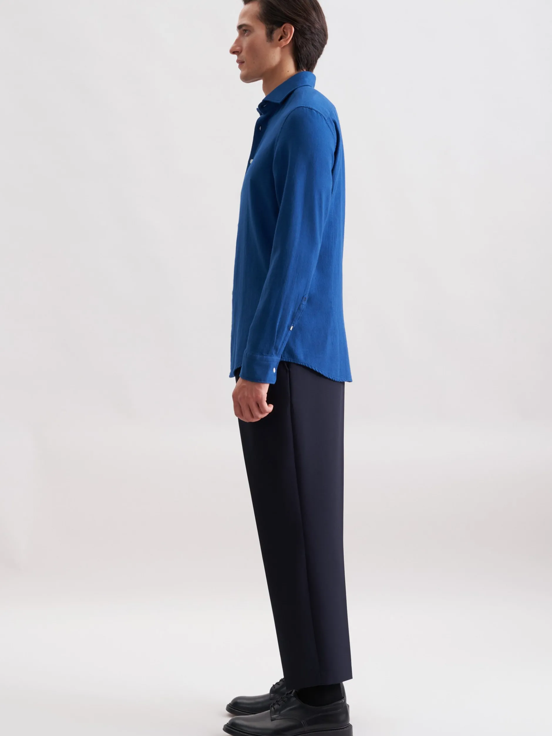Seidensticker Herren Flanellhemd - Slim Fit in blau