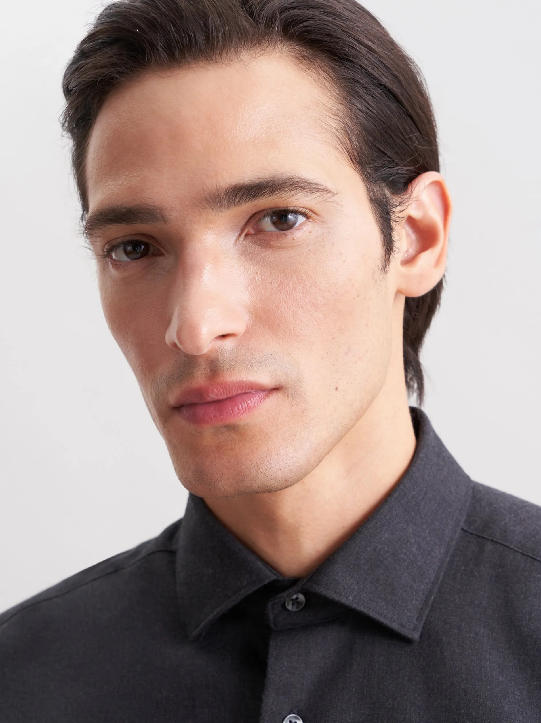 Seidensticker Herren Flanellhemd - Regular Fit in grau