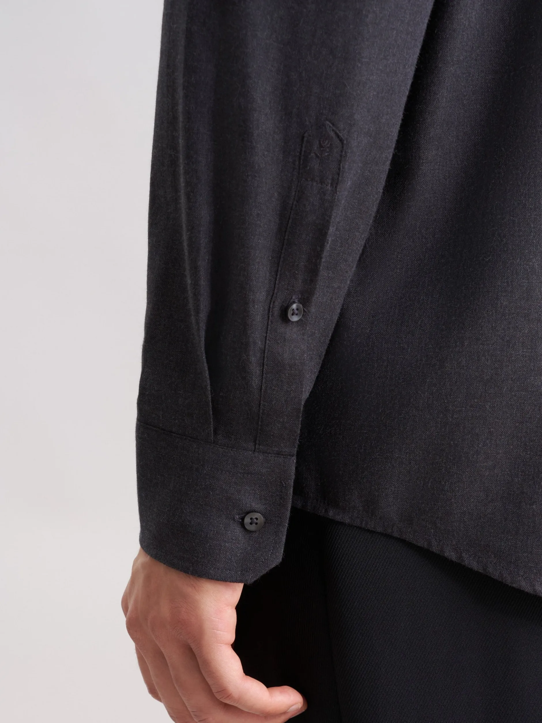 Seidensticker Herren Flanellhemd - Regular Fit in grau