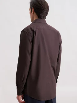 Seidensticker Herren Flanellhemd - Regular Fit in braun