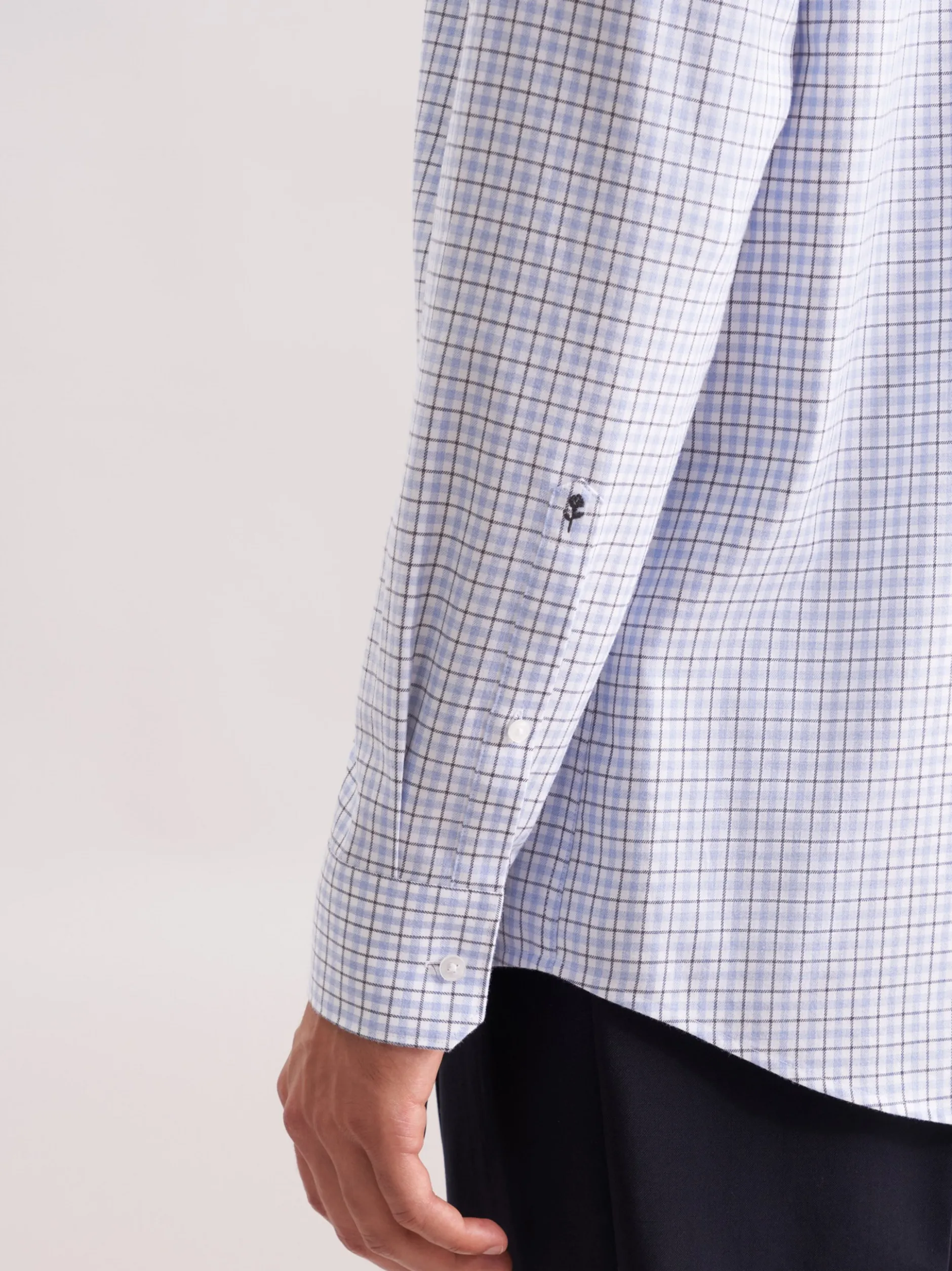 Seidensticker Herren Flanellhemd - Regular Fit in hellblau