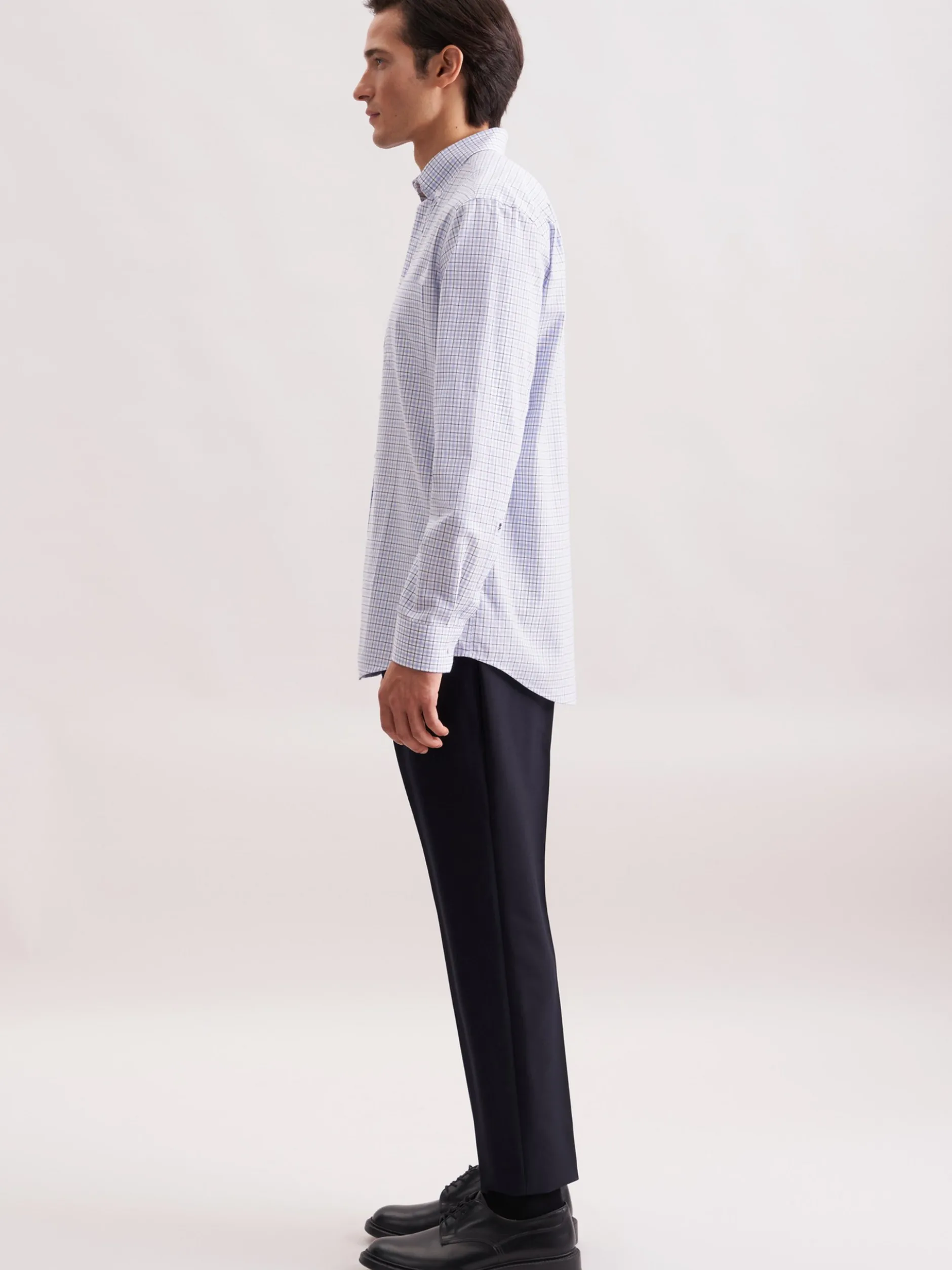 Seidensticker Herren Flanellhemd - Regular Fit in hellblau