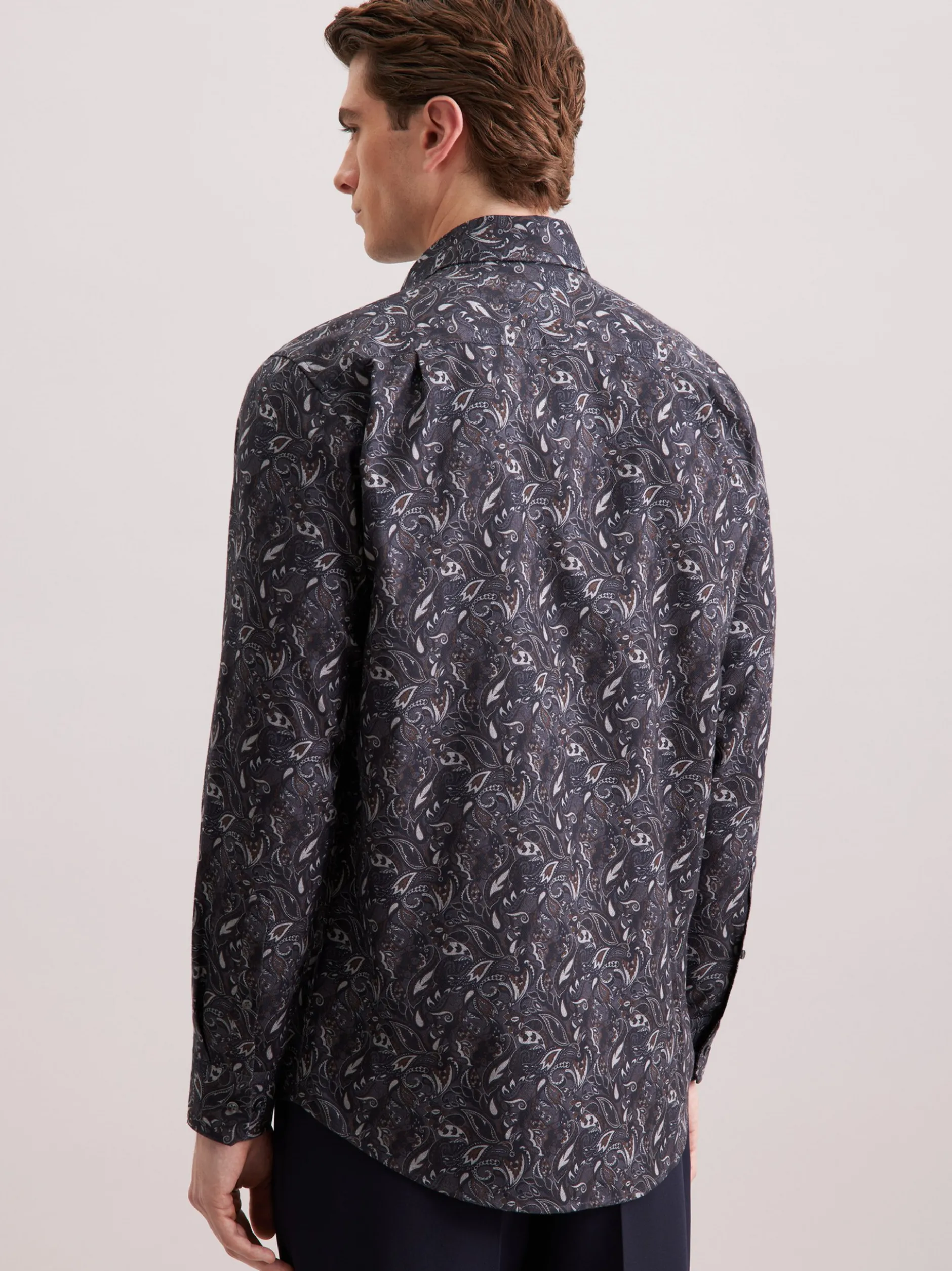 Seidensticker Herren Flanellhemd - Regular Fit in grau