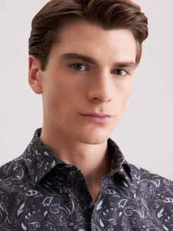 Seidensticker Herren Flanellhemd - Regular Fit in grau