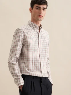 Seidensticker Herren Flanellhemd - Slim Fit in beige