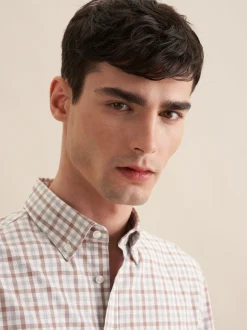 Seidensticker Herren Flanellhemd - Slim Fit in beige