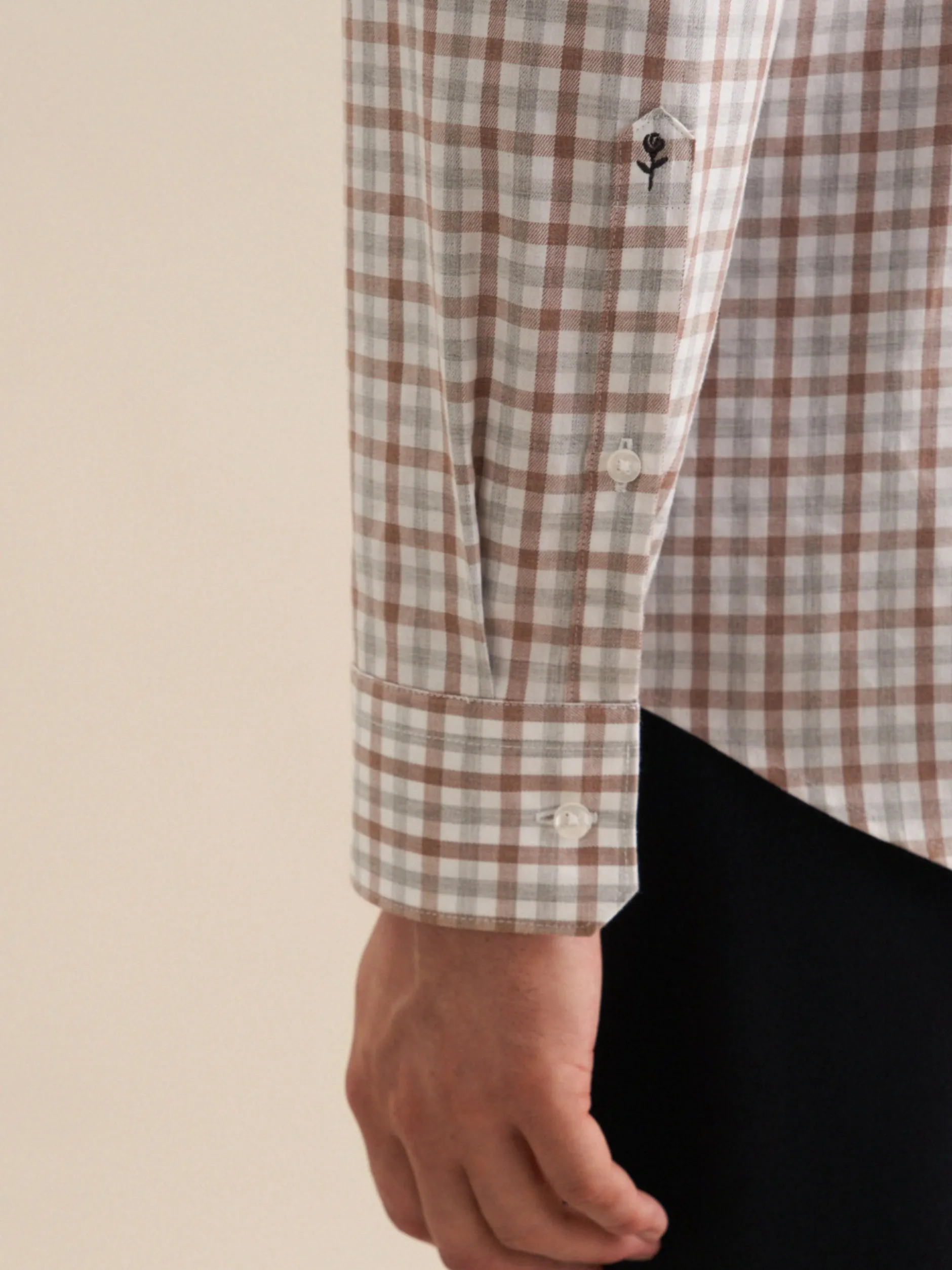 Seidensticker Herren Flanellhemd - Slim Fit in beige
