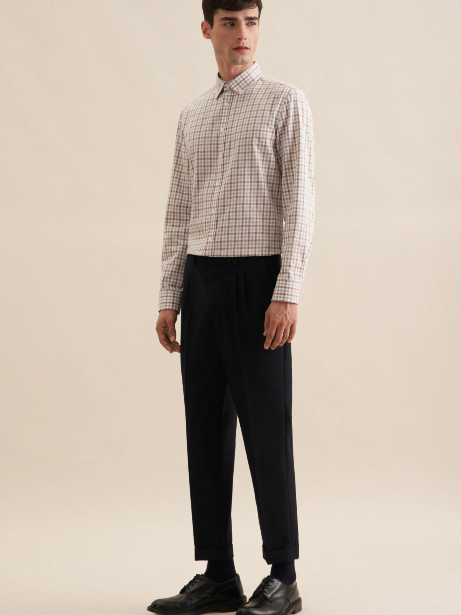 Seidensticker Herren Flanellhemd - Slim Fit in beige