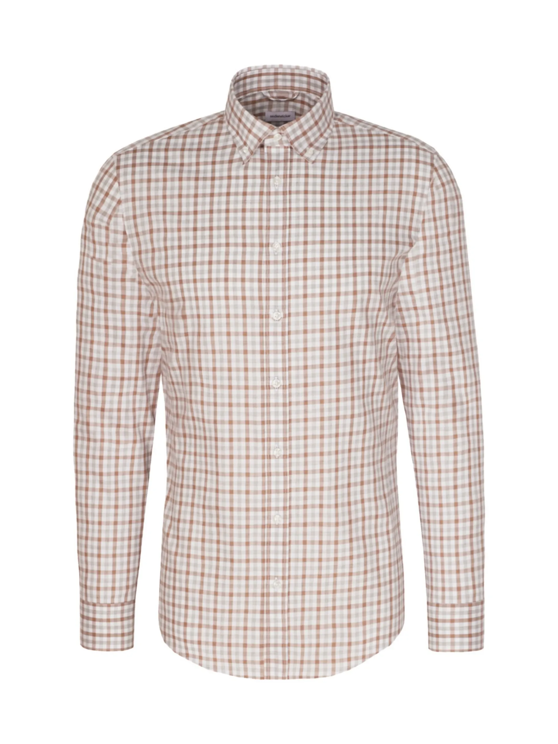 Seidensticker Herren Flanellhemd - Slim Fit in beige