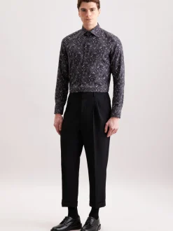 Seidensticker Herren Flanellhemd - Slim Fit in grau