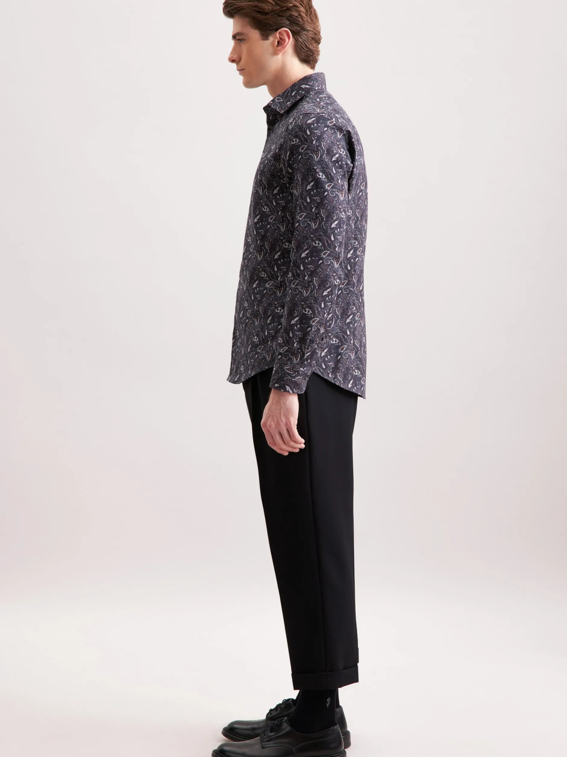 Seidensticker Herren Flanellhemd - Slim Fit in grau