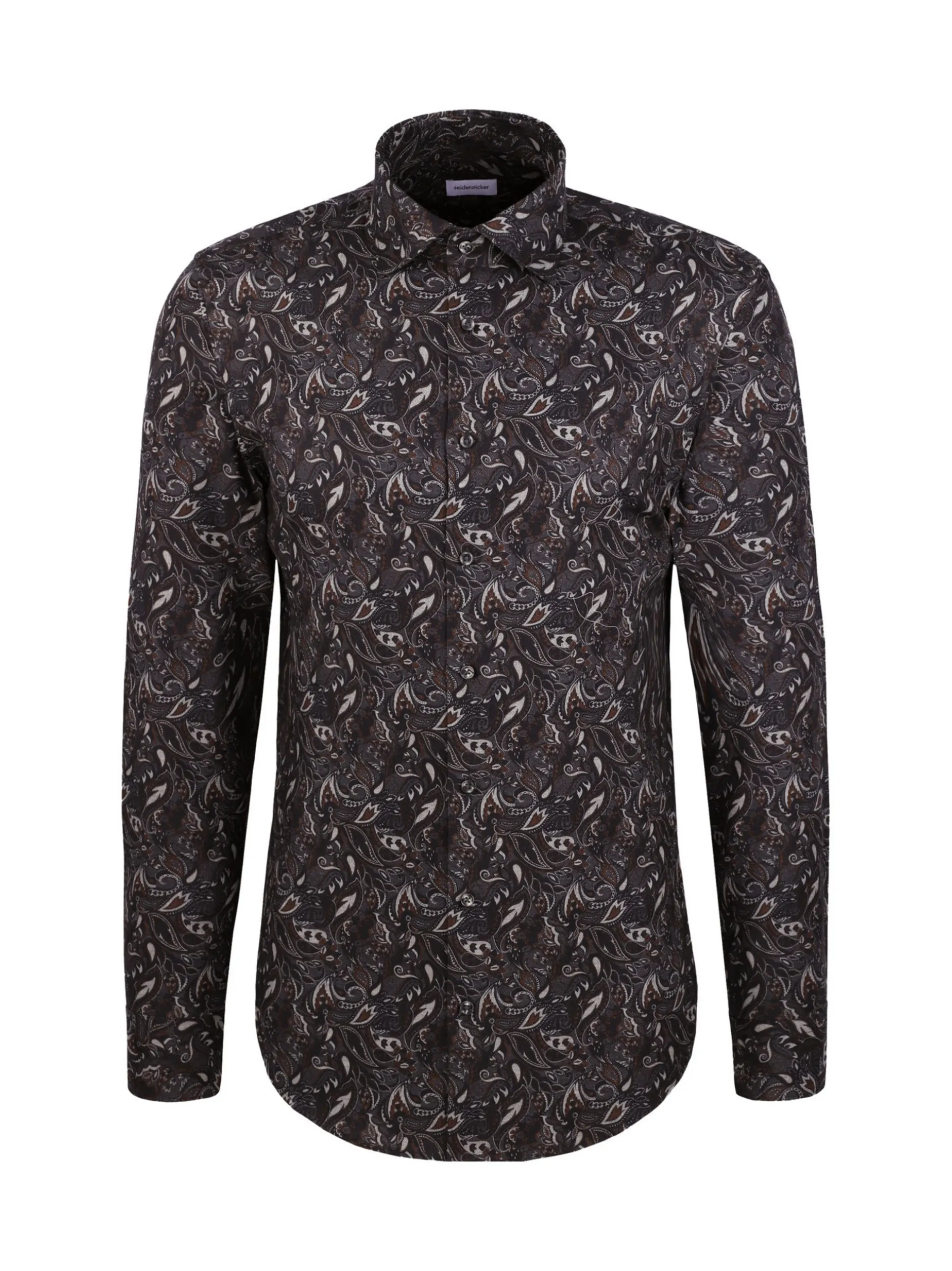Seidensticker Herren Flanellhemd - Slim Fit in grau