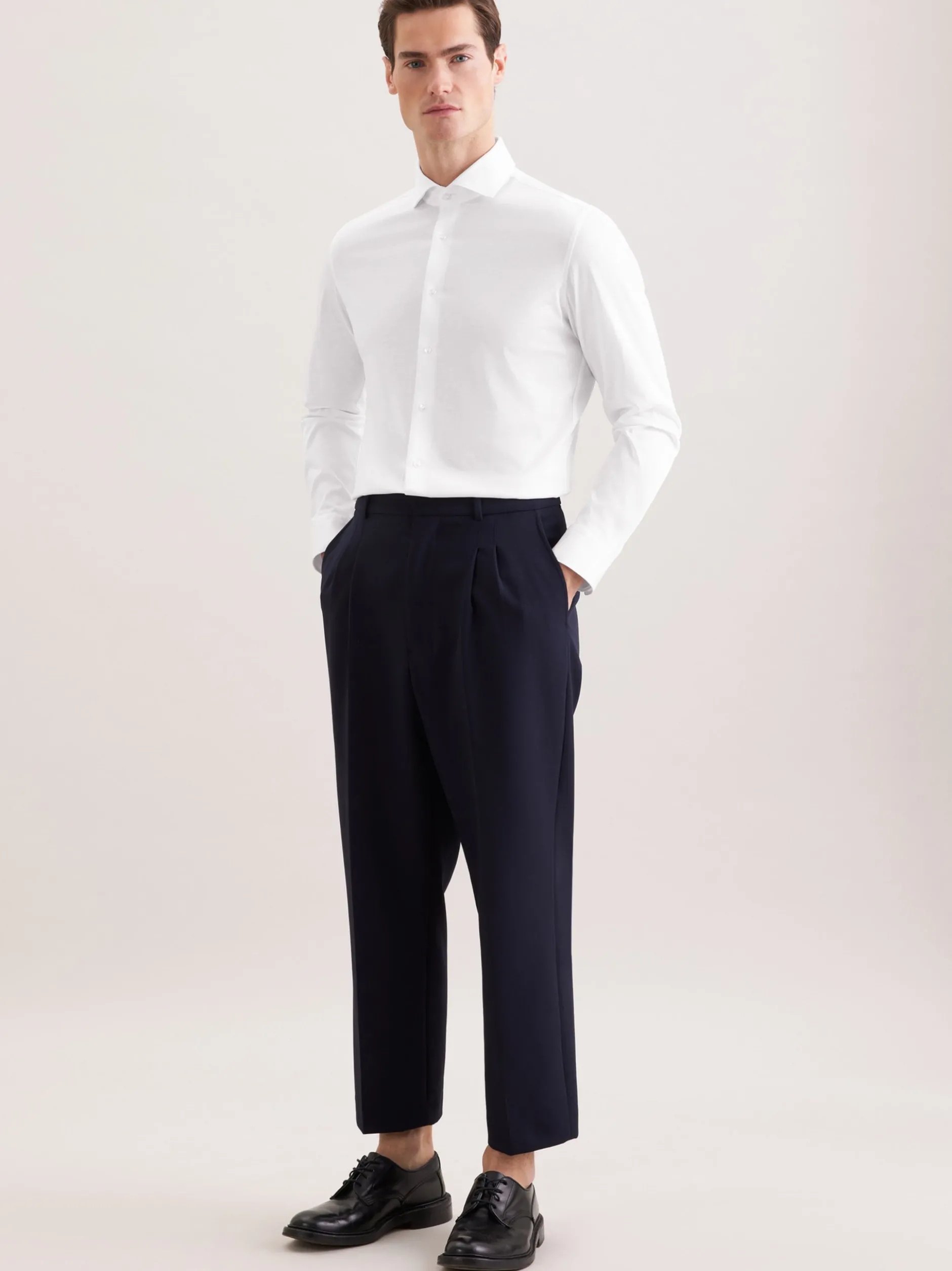 Seidensticker Herren Jerseyhemd - Shaped Fit in weiß