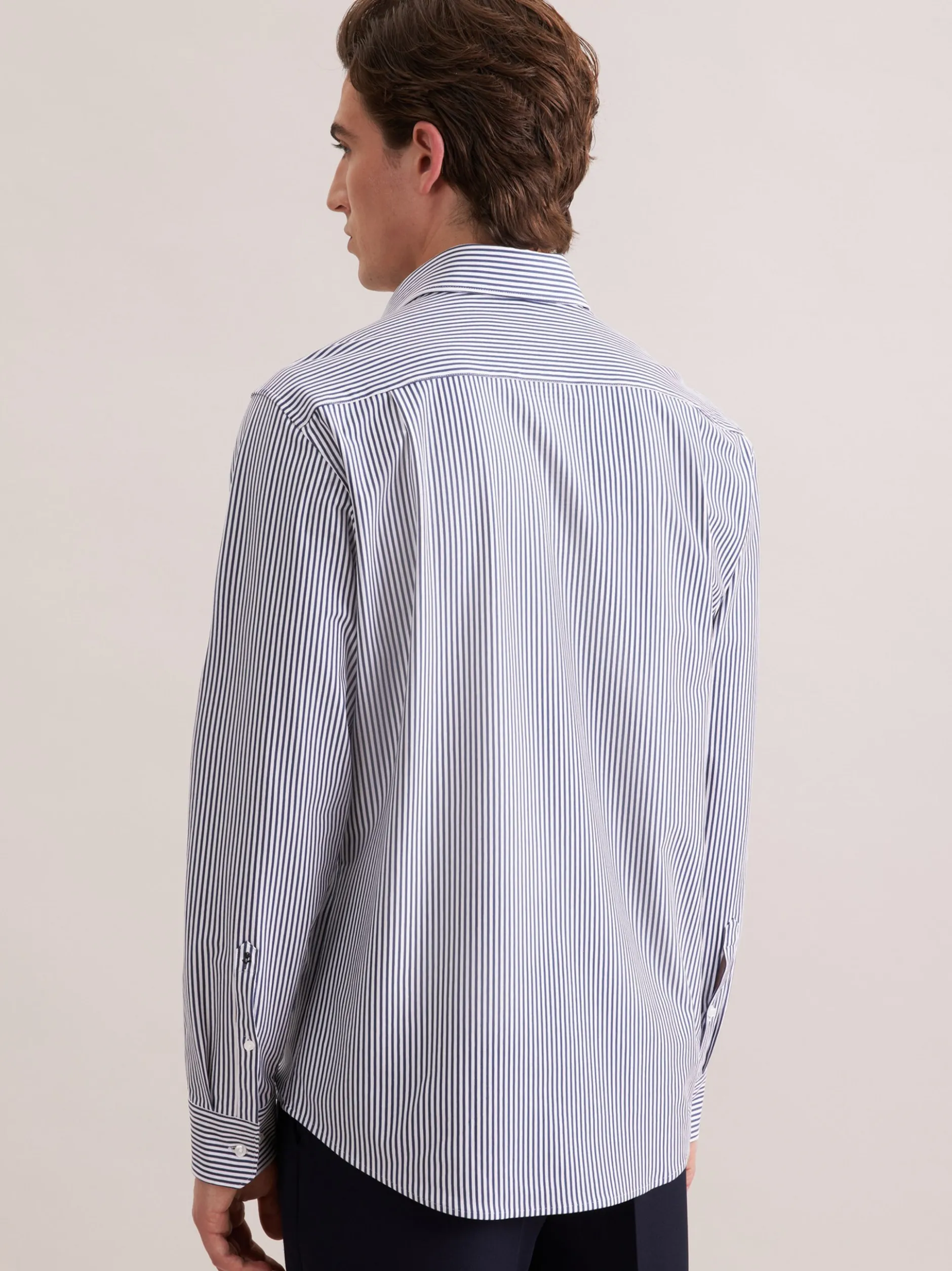 Seidensticker Herren Jerseyhemd - Regular Fit in marine weiß