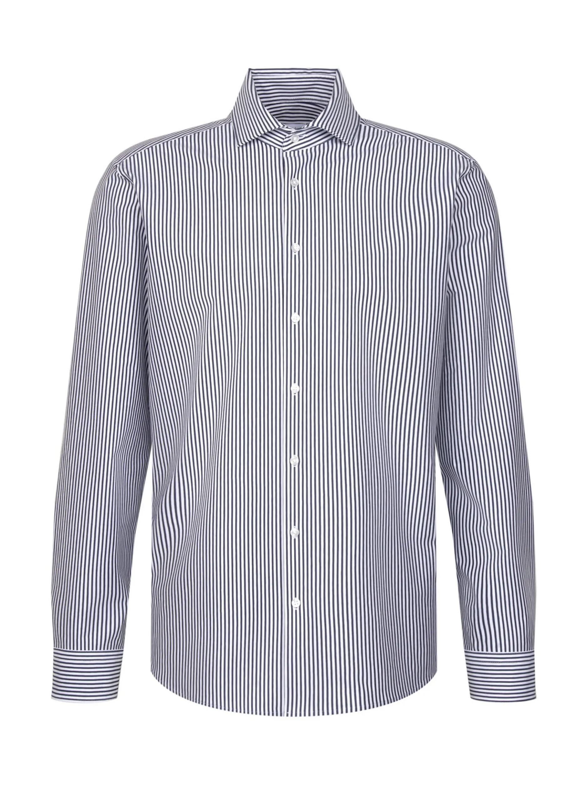 Seidensticker Herren Jerseyhemd - Regular Fit in marine weiß