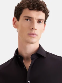 Seidensticker Herren Jerseyhemd - Shaped Fit in schwarz