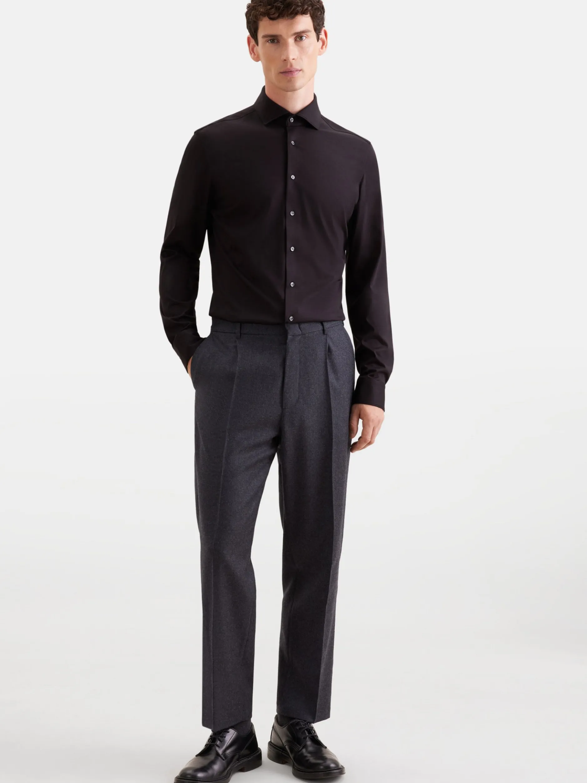 Seidensticker Herren Jerseyhemd - Shaped Fit in schwarz