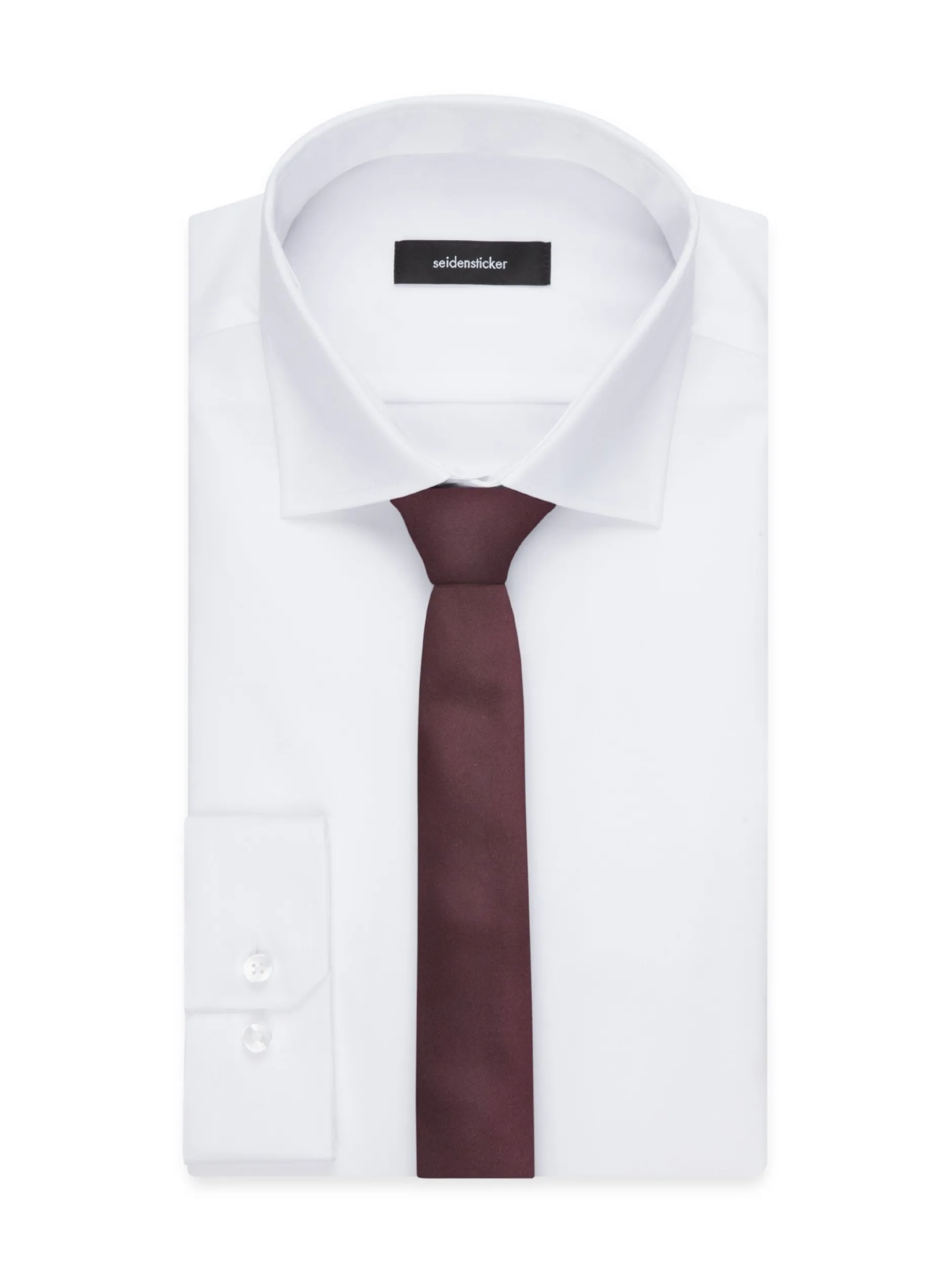 Seidensticker Herren Krawatte - Schmal (5cm) Fit in rot