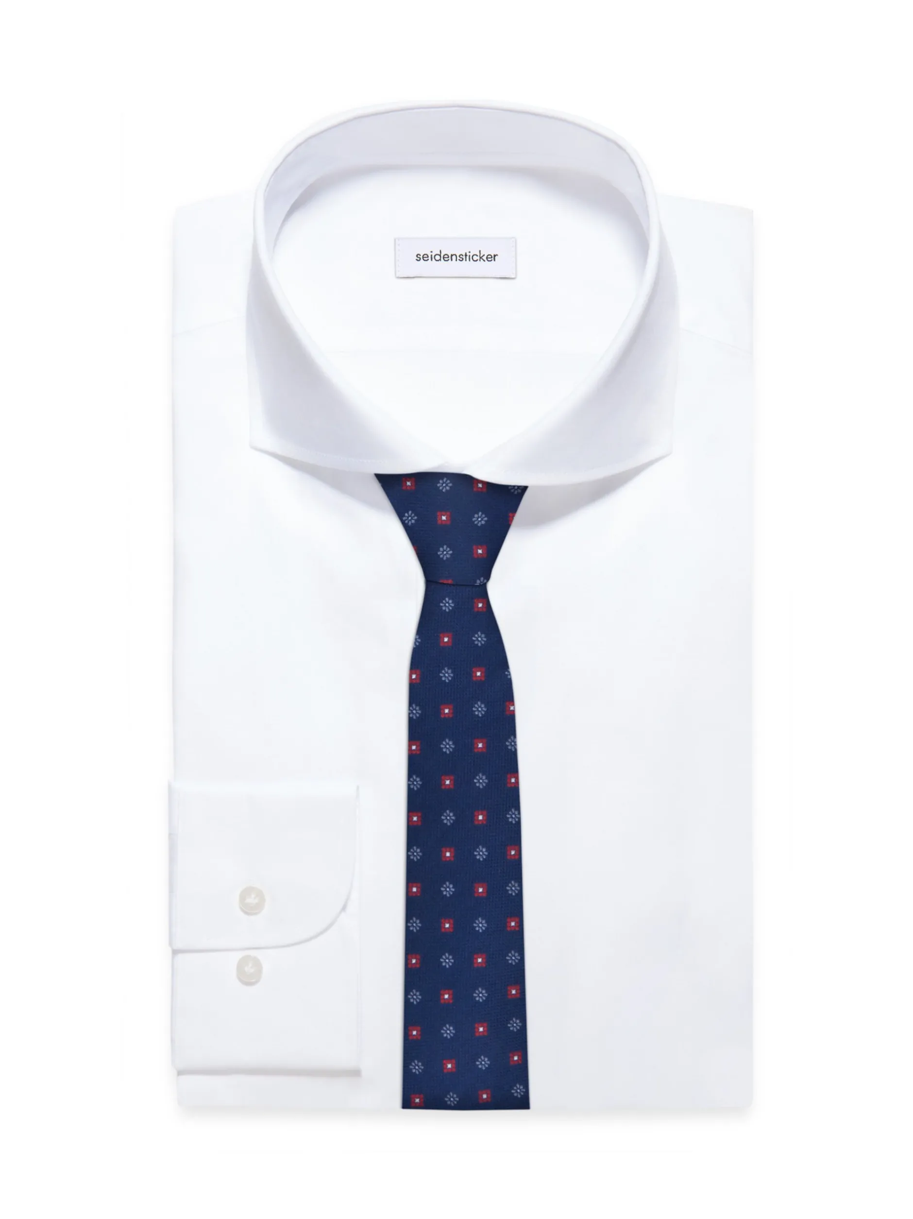 Seidensticker Herren Krawatte - Breit (7cm) Fit in blau rot