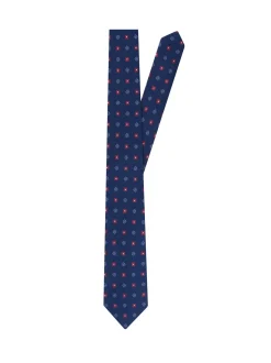 Seidensticker Herren Krawatte - Breit (7cm) Fit in blau rot
