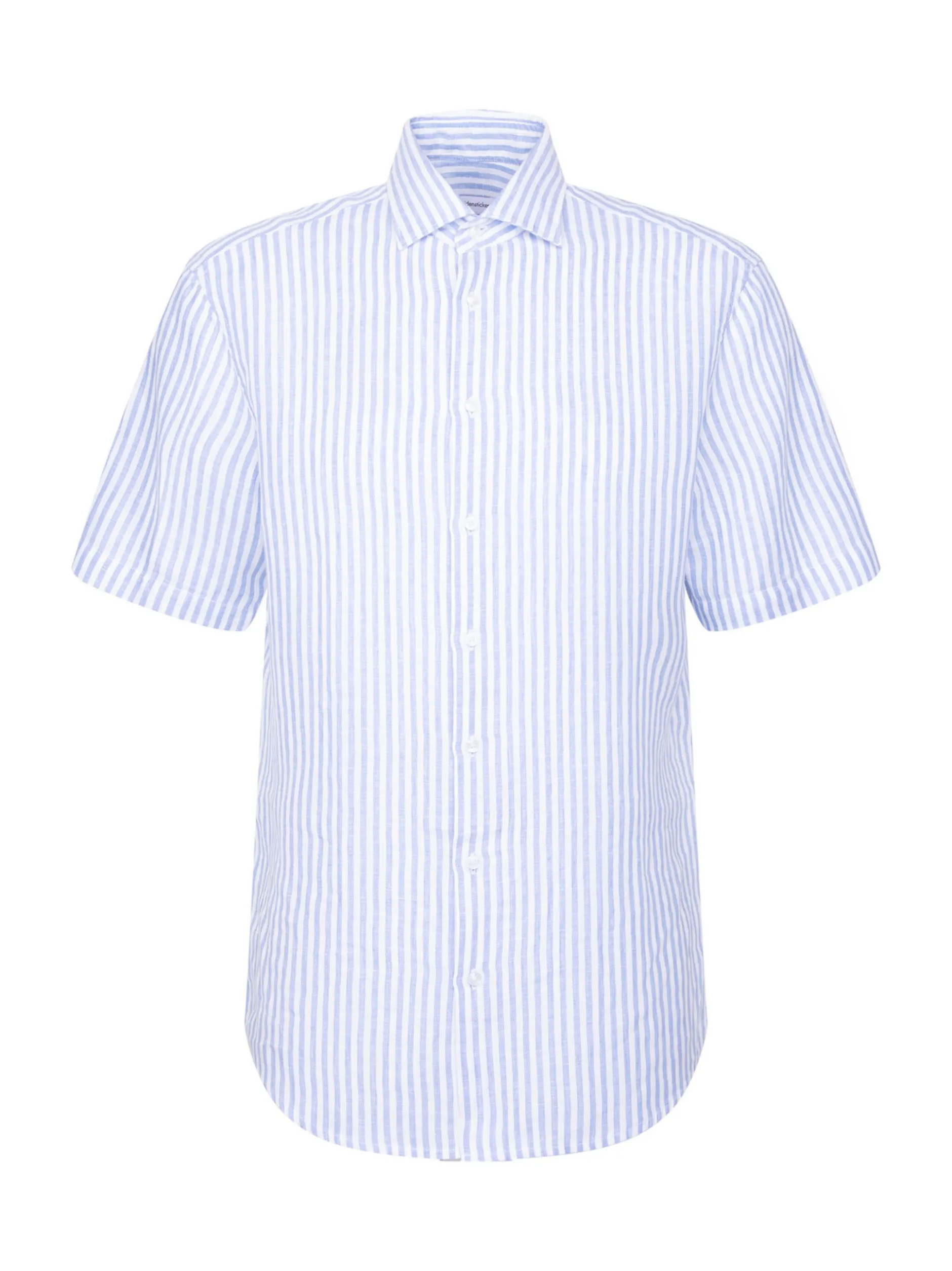 Seidensticker Herren Leinenhemd - Regular Fit in blau weiß