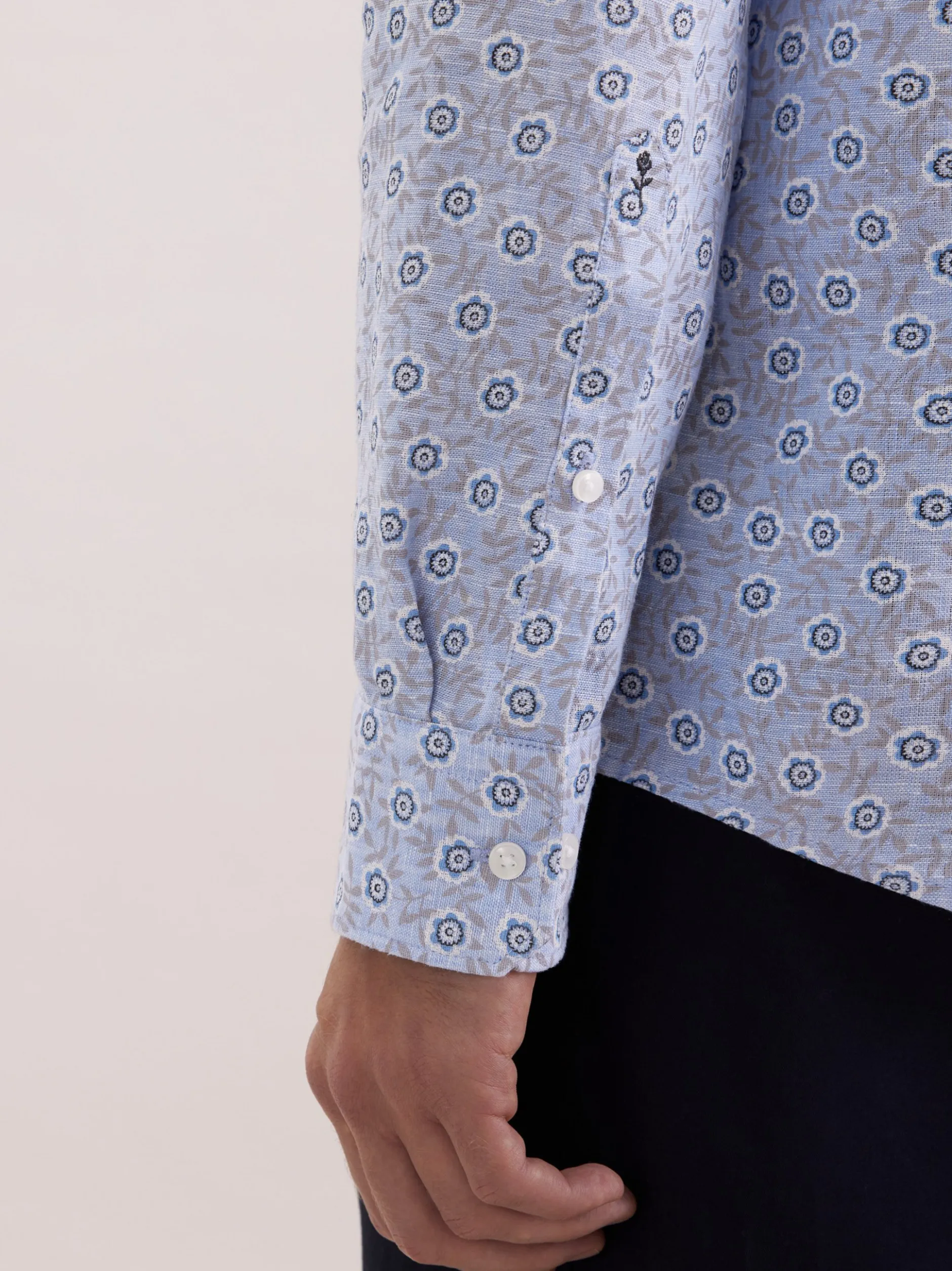 Seidensticker Herren Leinenhemd - Regular Fit in blau
