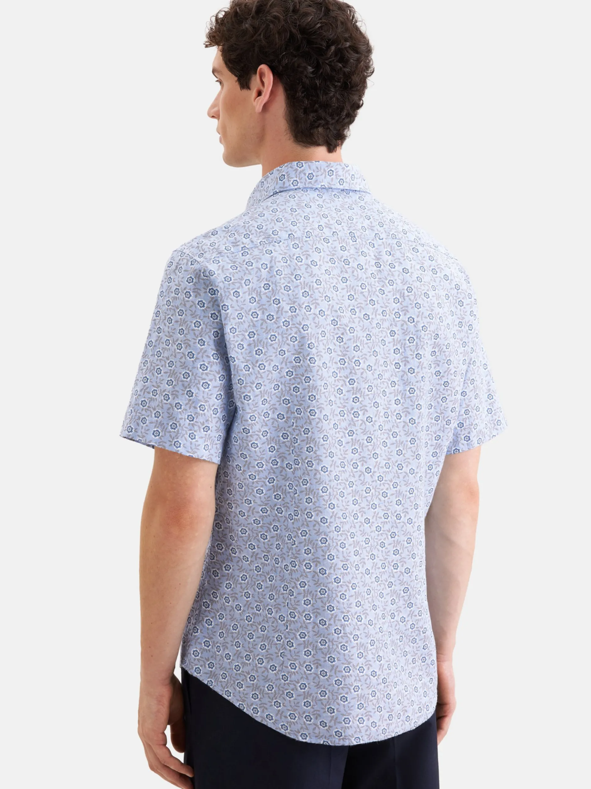 Seidensticker Herren Leinenhemd - Shaped Fit in blau