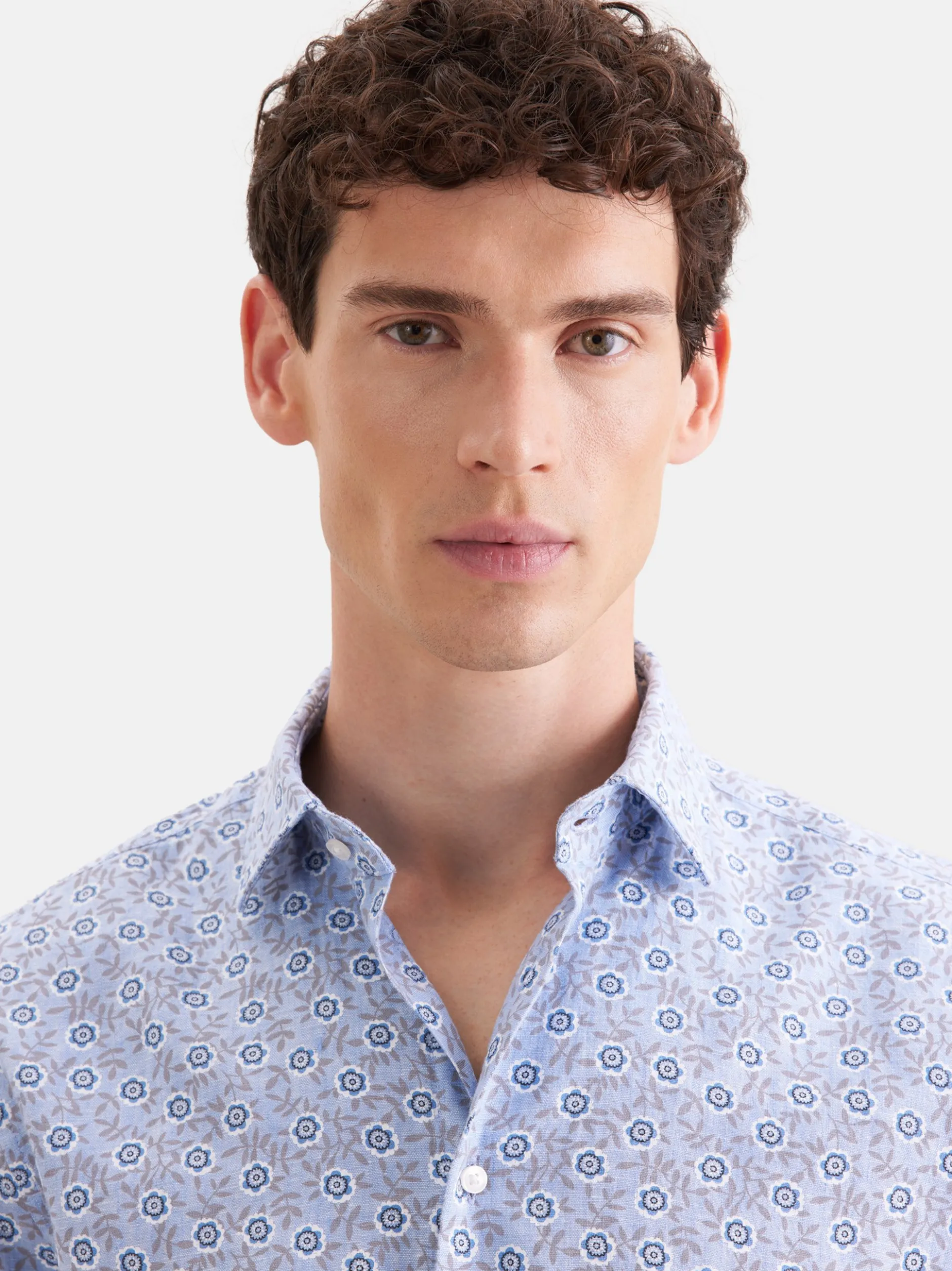 Seidensticker Herren Leinenhemd - Shaped Fit in blau