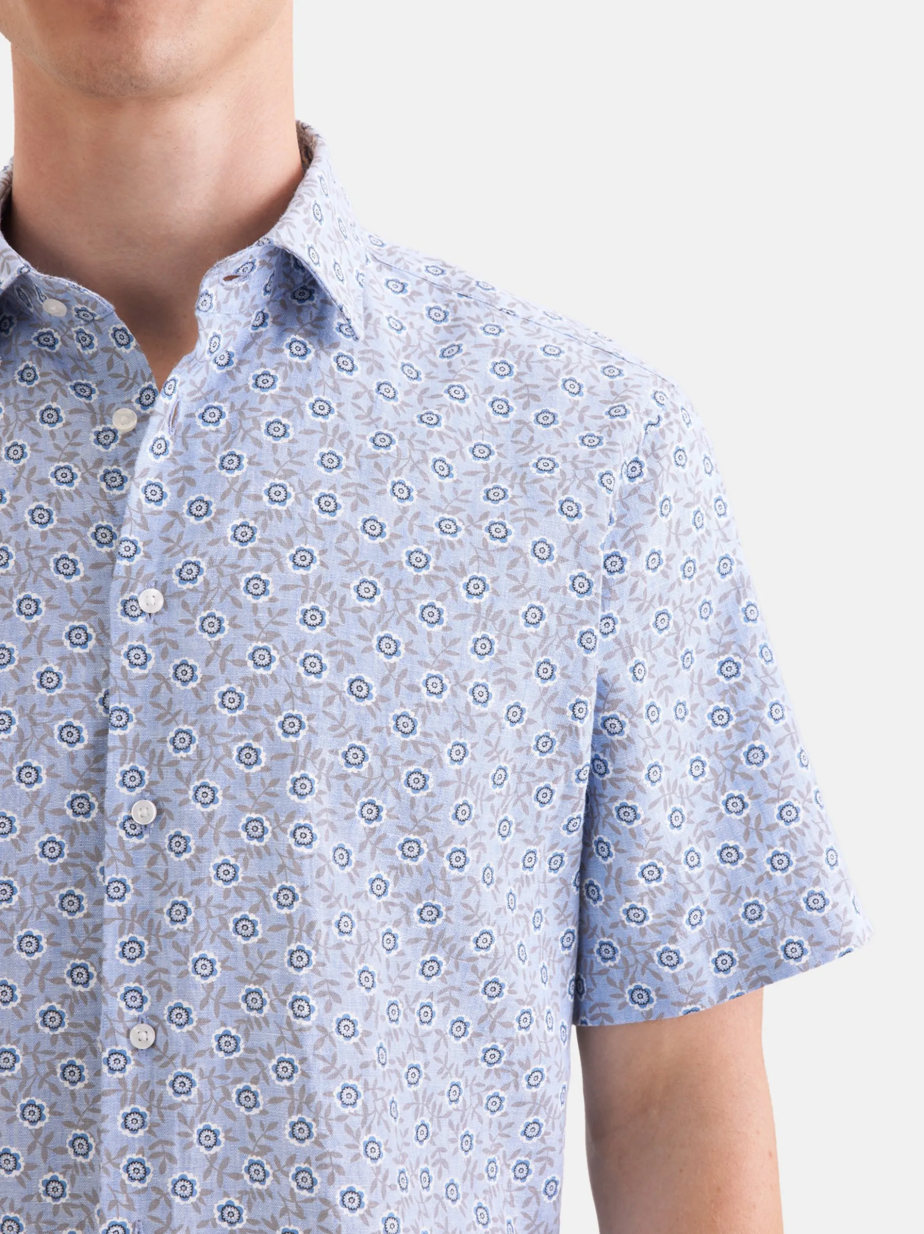 Seidensticker Herren Leinenhemd - Shaped Fit in blau
