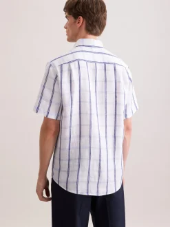 Seidensticker Herren Leinenhemd - Regular Fit in blau