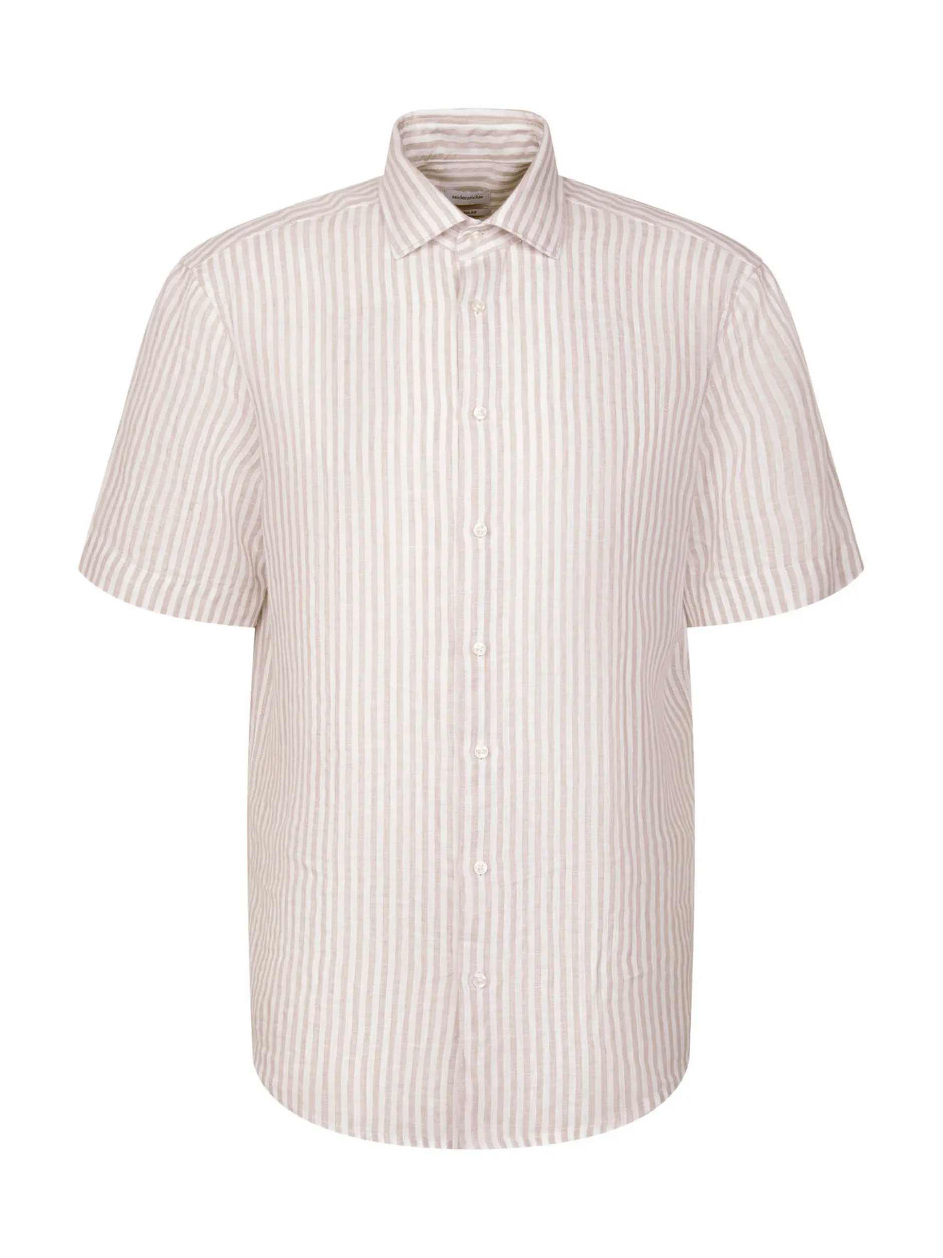Seidensticker Herren Leinenhemd - Regular Fit in beige weiß
