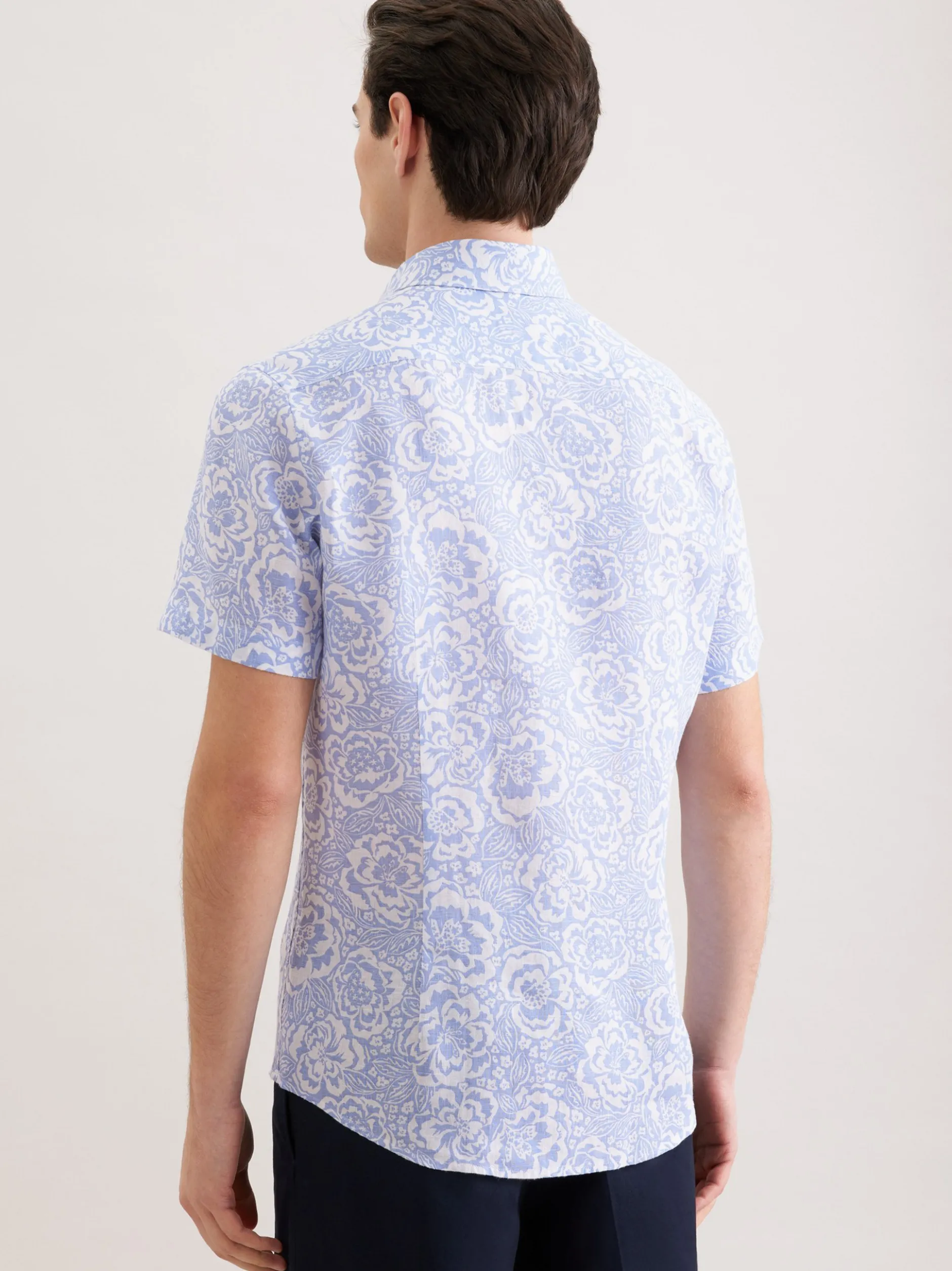 Seidensticker Herren Leinenhemd - Slim Fit in hellblau