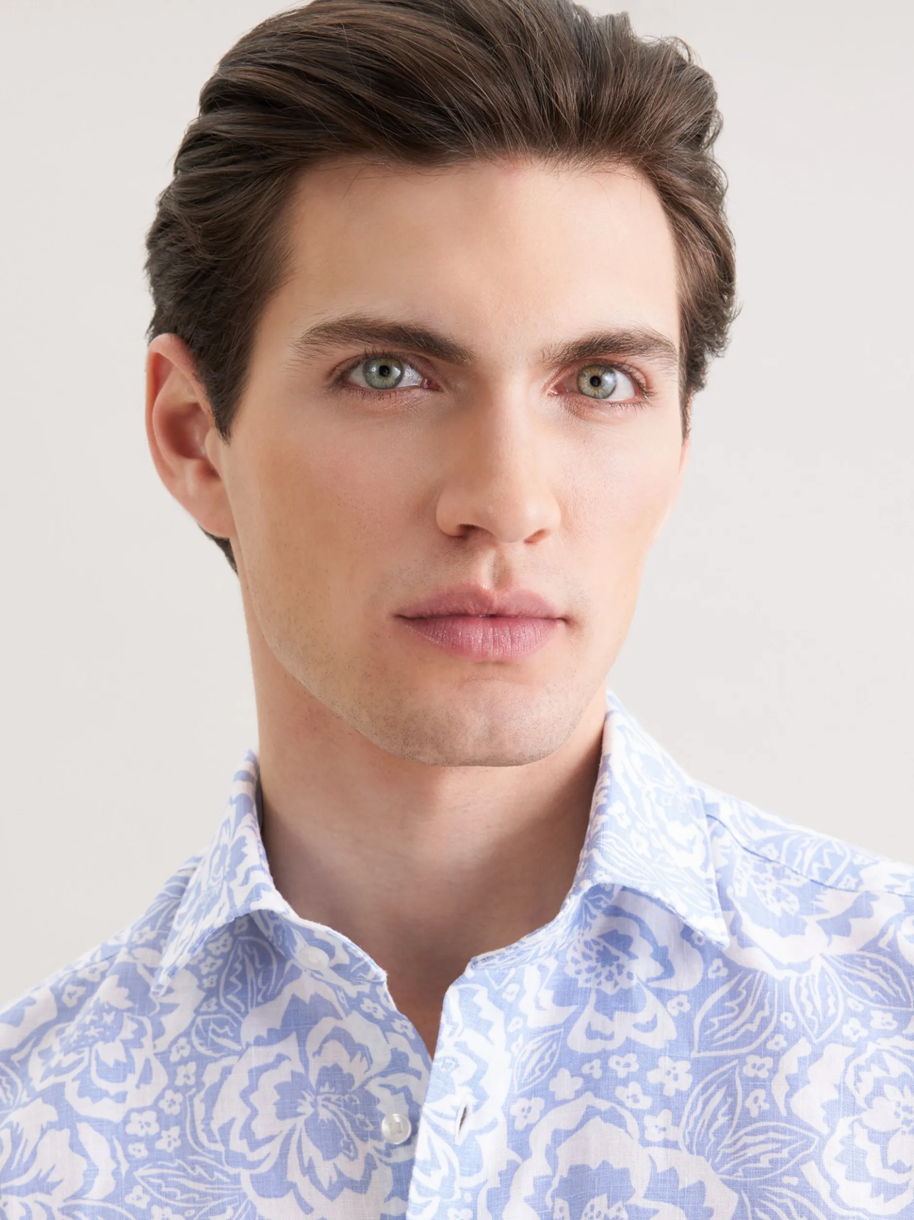 Seidensticker Herren Leinenhemd - Slim Fit in hellblau