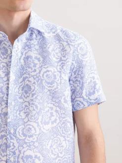 Seidensticker Herren Leinenhemd - Slim Fit in hellblau