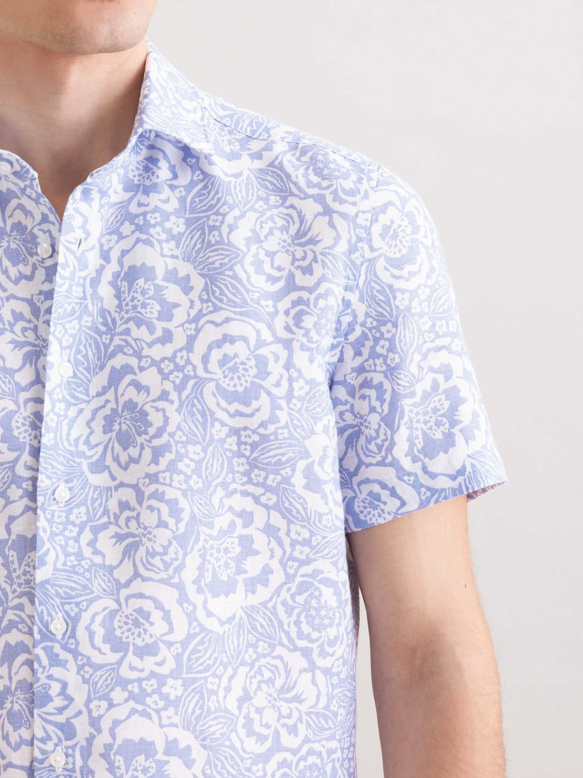 Seidensticker Herren Leinenhemd - Slim Fit in hellblau