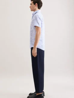 Seidensticker Herren Leinenhemd - Slim Fit in hellblau