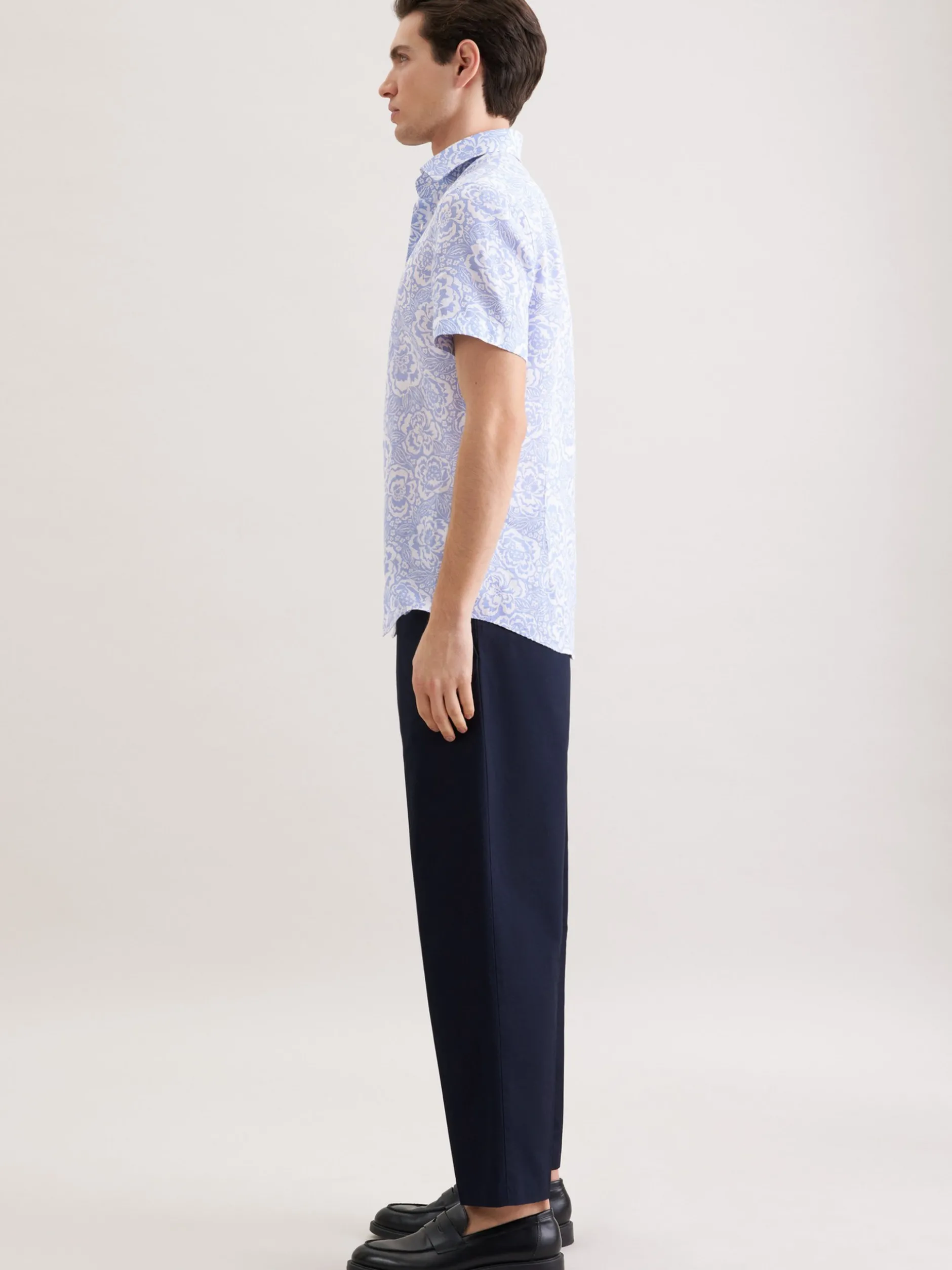 Seidensticker Herren Leinenhemd - Slim Fit in hellblau