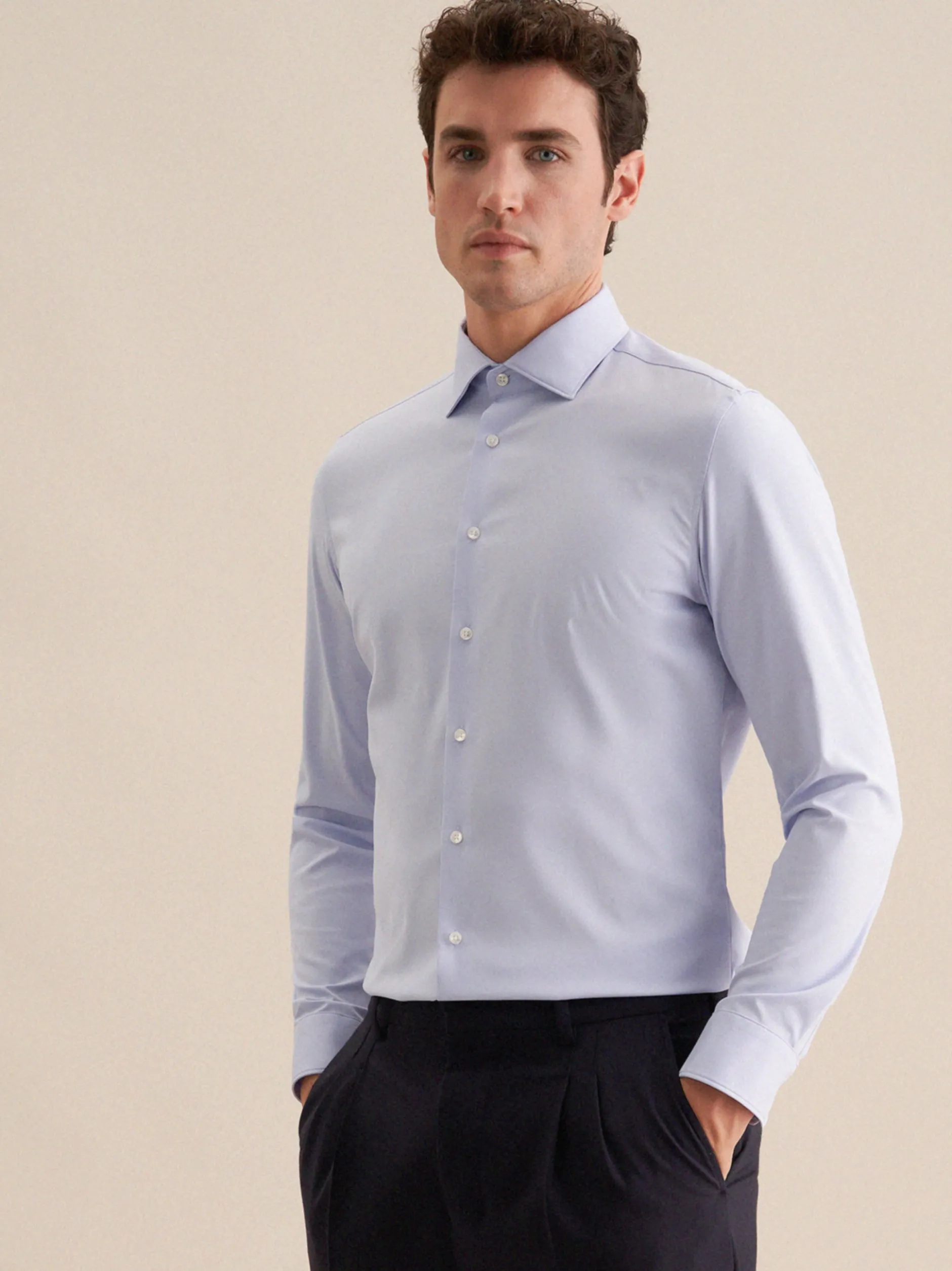 Seidensticker Herren Performance-Hemd - Slim Fit in hellblau