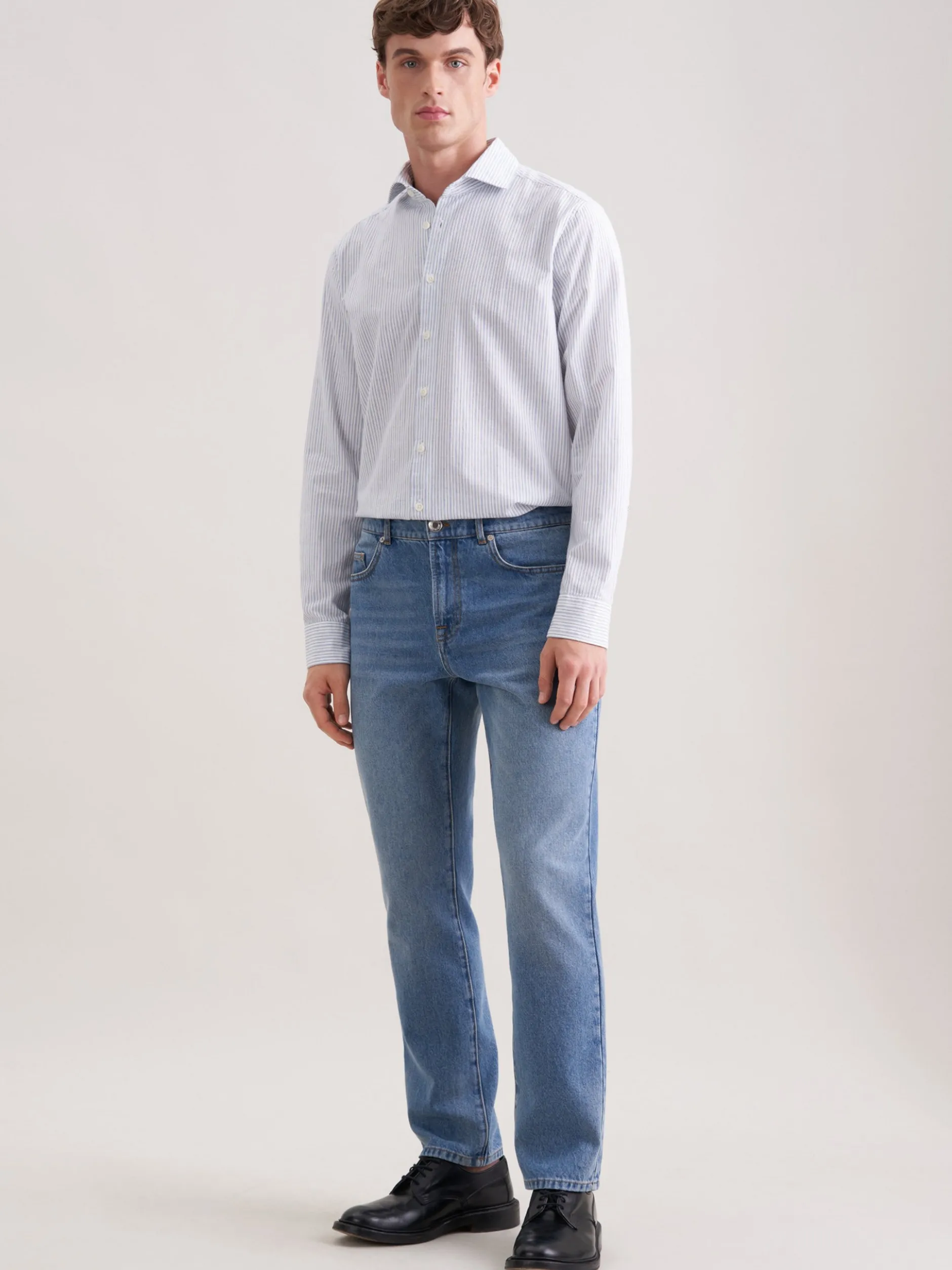 Seidensticker Herren 5-Pocket Denim - Regular Fit in medium stone denim