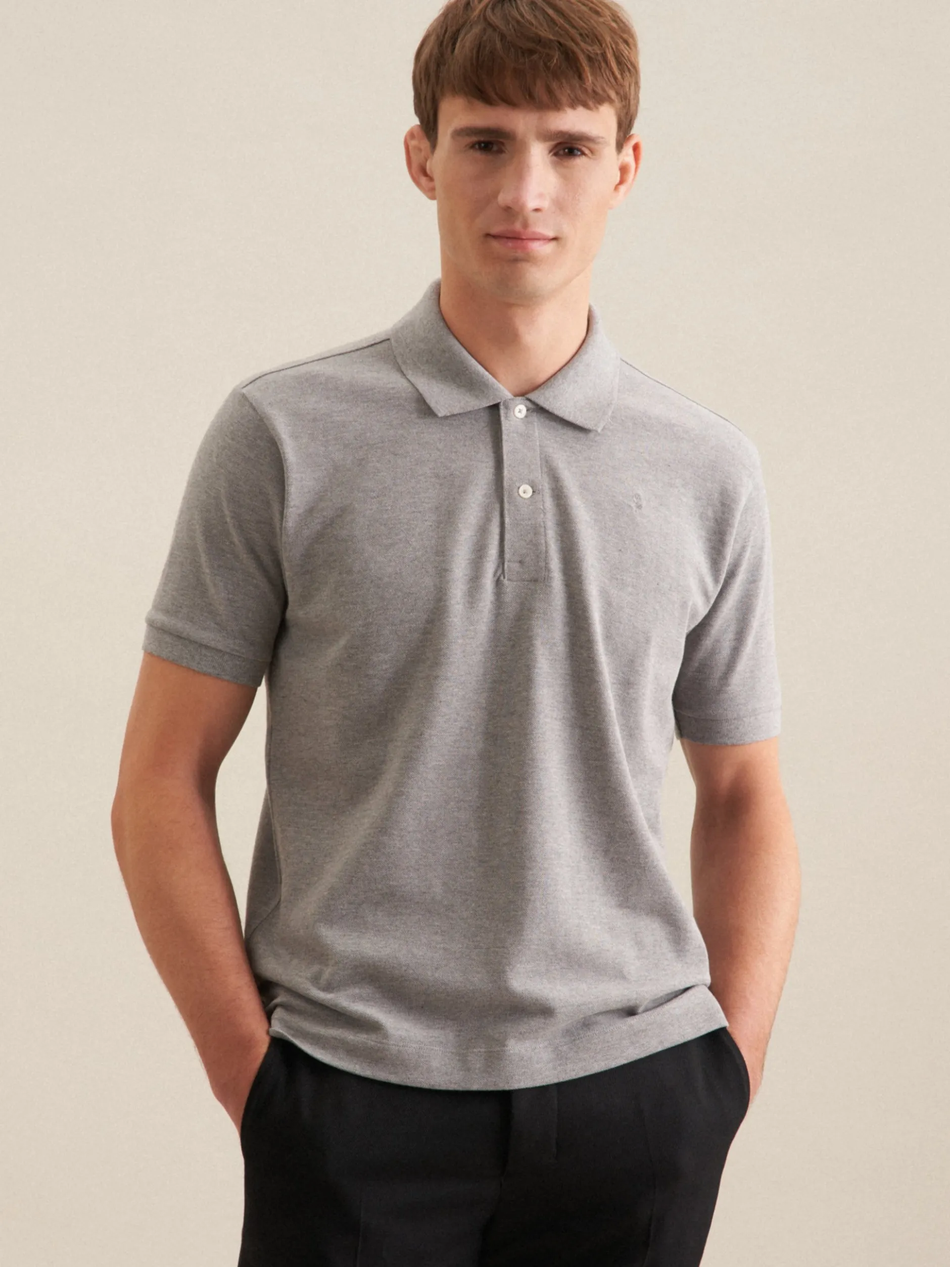 Seidensticker Herren Polo - Regular Fit in grau