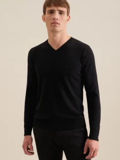 Seidensticker Herren Pullover - Regular Fit in schwarz