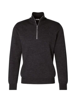 Seidensticker Herren Quarter Zip - Regular Fit in melange