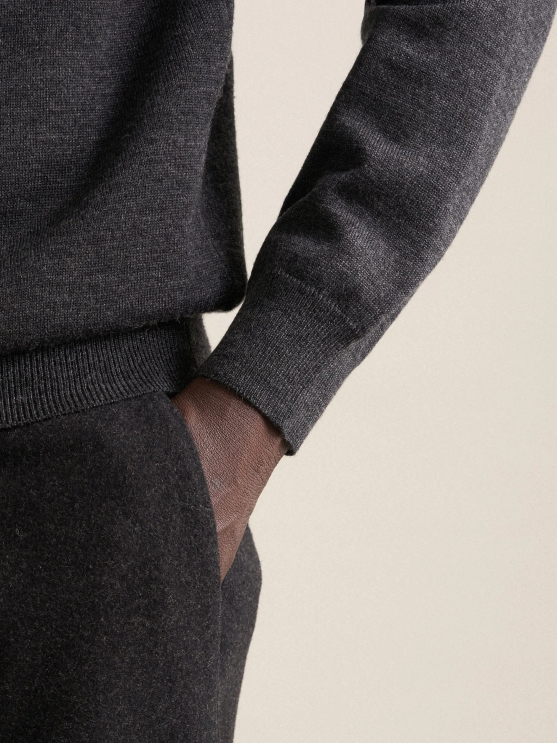 Seidensticker Herren Quarter Zip - Regular Fit in melange