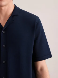 Seidensticker Herren Strick Resort Hemd - Regular Fit in blau