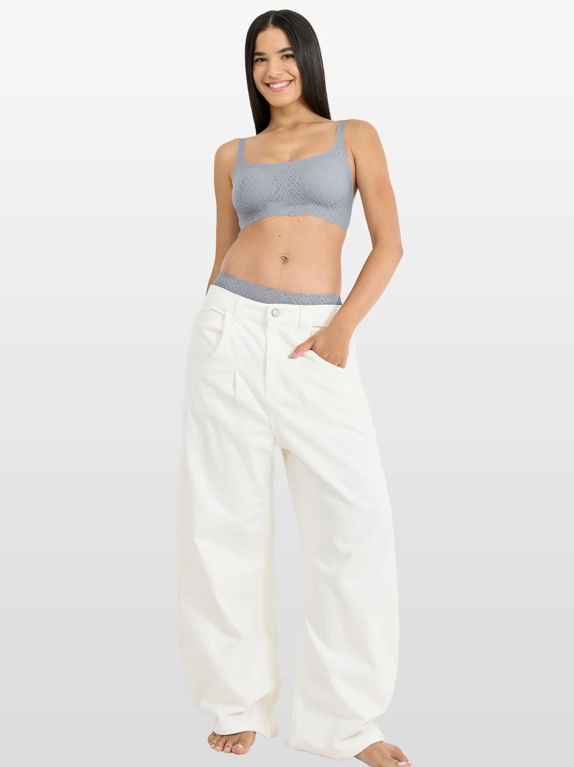 sloggi Damen Bustier - Blue ZERO Feel Bliss in grau