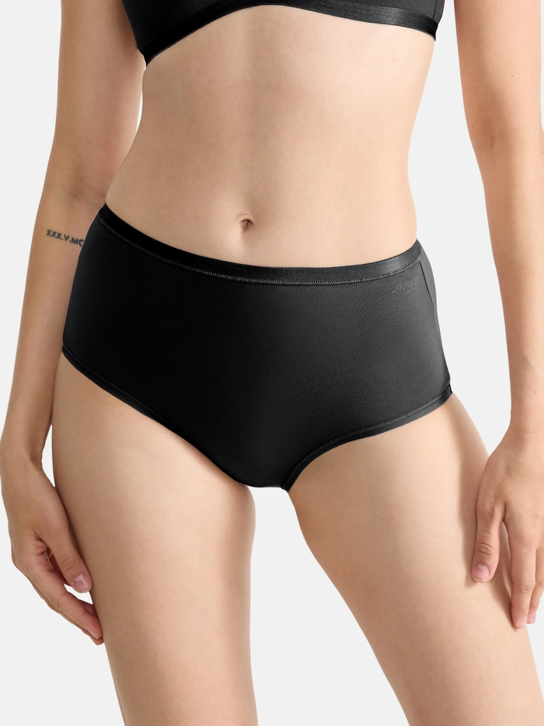 sloggi Damen High Waist Panty - 3er Pack GO Daily Cotton in schwarz